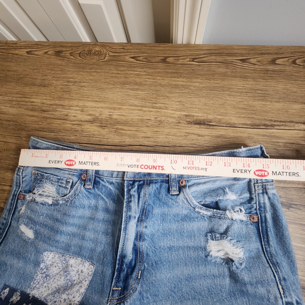 American Eagle Mom's Rip-Style Patchwork Straight… - image 4